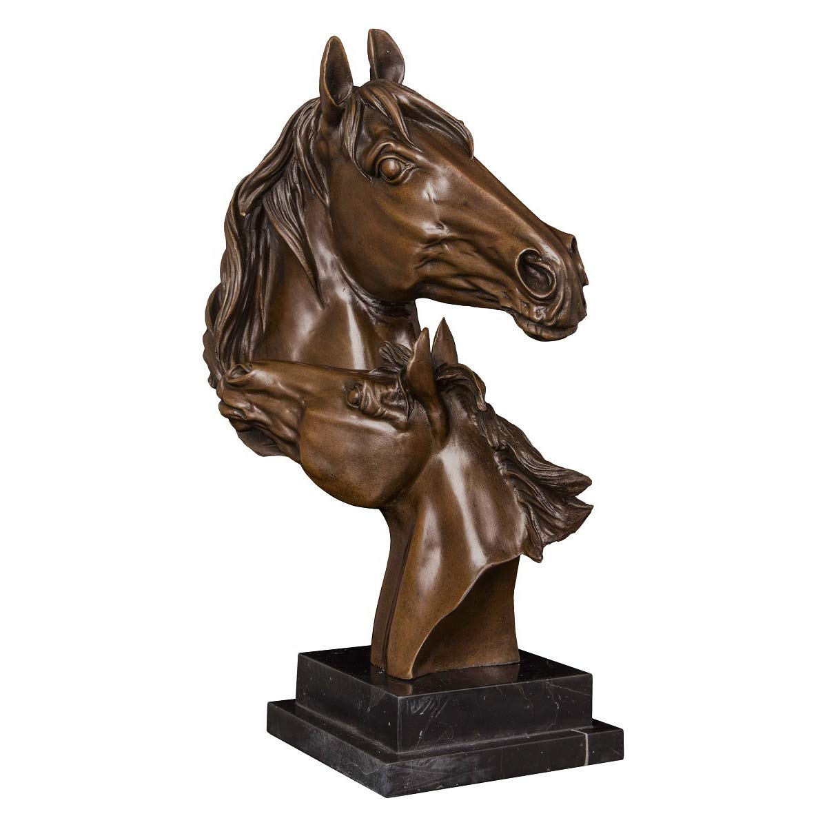 Amazon.co.jp: ブロンズ 馬 母子 頭像 動物 彫刻 置物